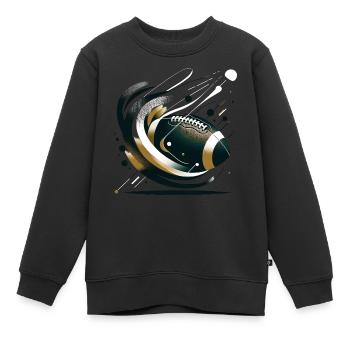Ballon de rugby - Sweat Premium enfant bio - noir - Devant - AI Model Kid Female (0cm)