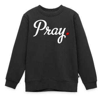 beten - Kinder Premium Organic Sweatshirt - Schwarz - Vorne - AI Model Kid Female (0cm)