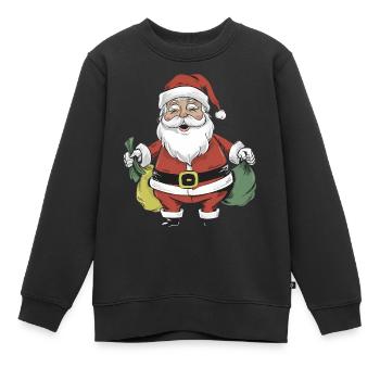 Santa Claus Weihnachtsmann Comic - Kinder Premium Organic Sweatshirt - Schwarz - Vorne - AI Model Kid Female (0cm)
