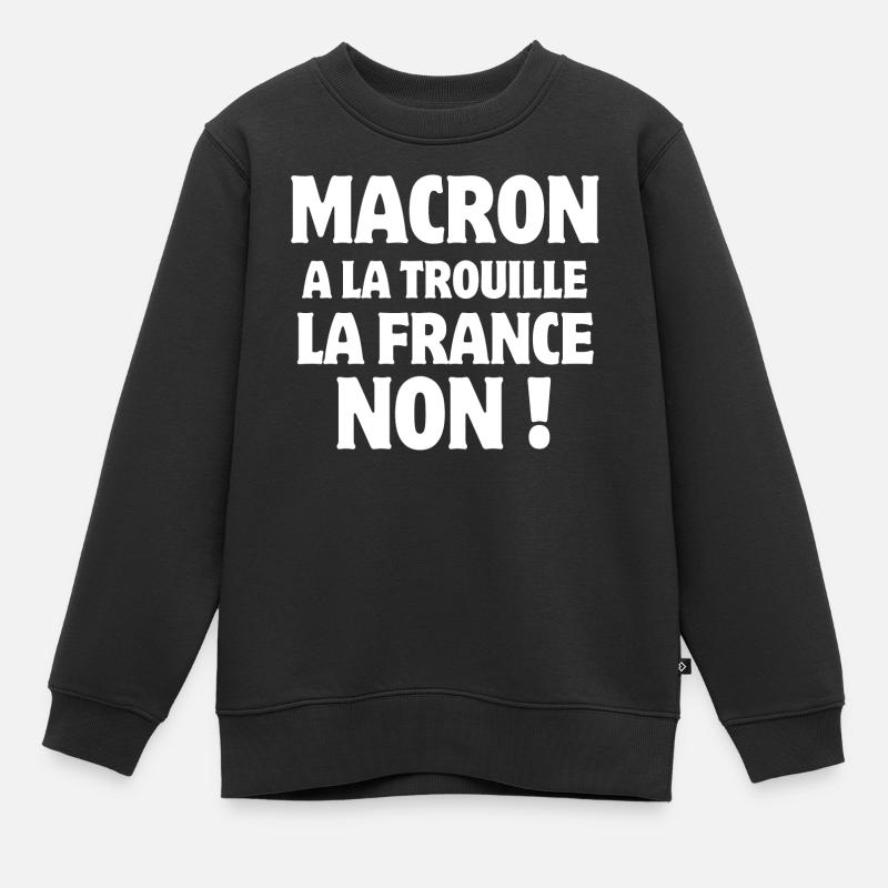 Macron, président de la république - Sweat Premium enfant bio - noir