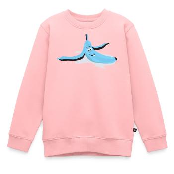 Oeil glissé banane - Sweat Premium enfant bio - rose - Devant - AI Model Kid Female (0cm)