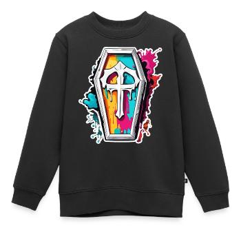 Sarg / Letzte Ruhestätte / Erde / Bestattung - Kinder Premium Organic Sweatshirt - Schwarz - Vorne - AI Model Kid Female (0cm)