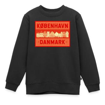 Kopenhagen - Dänemark - Kinder Premium Organic Sweatshirt - Schwarz - Vorne - AI Model Kid Female (0cm)