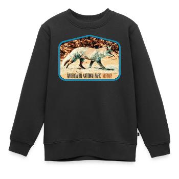 Anderdalen Snow Fox Patch: Nordische Fauna - Kinder Premium Organic Sweatshirt - Schwarz - Vorne - AI Model Kid Female (0cm)