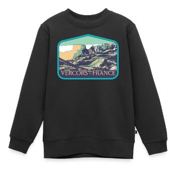 Regionaler Naturpark Vercors: Majestätische Natur - Kinder Premium Organic Sweatshirt - Schwarz - Vorne - AI Model Kid Female (0cm)