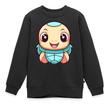 Tiny Turtle - Cute Turtles Design - Kids Premium Organic Sweatshirt - black - Front - AI Model Kid Female (0cm)
