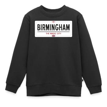 Ortsschild in Birmingham - Kinder Premium Organic Sweatshirt - Schwarz - Vorne - AI Model Kid Female (0cm)