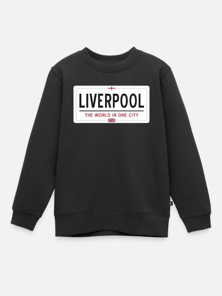 Nom de la ville de Liverpool - Sweat Premium enfant bio - noir