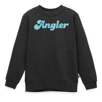 Angler Schuppen Sprüche Fische Meer Muster Hobby - Kinder Premium Organic Sweatshirt - Schwarz - Vorne - AI Model Kid Female (0cm)