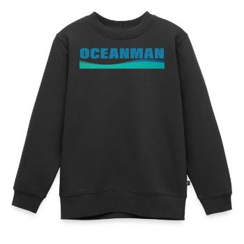 OCEANMAN - Kids Premium Organic Sweatshirt - black - Front - AI Model Kid Female (0cm)