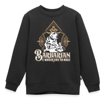 Barbaren-Klassenemblem-RPG-Spiel - Kinder Premium Organic Sweatshirt - Schwarz - Vorne - AI Model Kid Female (0cm)