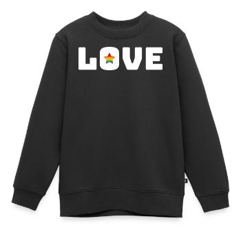 Love Star Arc-en-ciel blanc lgbt csd tshirt - Sweat Premium enfant bio - noir - Devant - AI Model Kid Female (0cm)
