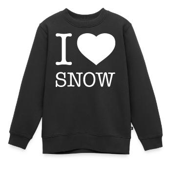 I LOVE SNOW - Kinder Premium Organic Sweatshirt - Schwarz - Vorne - AI Model Kid Female (0cm)