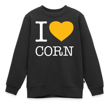 J’AIME LE MAÏS - Sweat Premium enfant bio - noir - Devant - AI Model Kid Female (0cm)