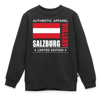 Autriche - Sweat Premium enfant bio - noir - Devant - AI Model Kid Female (0cm)