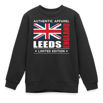 Leeds - Kinder Premium Organic Sweatshirt - Schwarz - Vorne - AI Model Kid Female (0cm)
