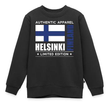 Helsinki - Kinder Premium Organic Sweatshirt - Schwarz - Vorne - AI Model Kid Female (0cm)