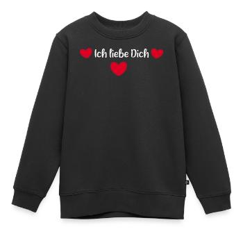 rotes Herz rot Herzen rot Herz Geschenk - Kinder Premium Organic Sweatshirt - Schwarz - Vorne - AI Model Kid Female (0cm)