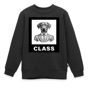 Dog with Class - Kinder Premium Organic Sweatshirt - Schwarz - Vorne - AI Model Kid Female (0cm)