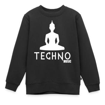 Techno-Musik - Kinder Premium Organic Sweatshirt - Schwarz - Vorne - AI Model Kid Female (0cm)