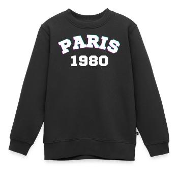 Paris 1980 Design - Kinder Premium Organic Sweatshirt - Schwarz - Vorne - AI Model Kid Female (0cm)