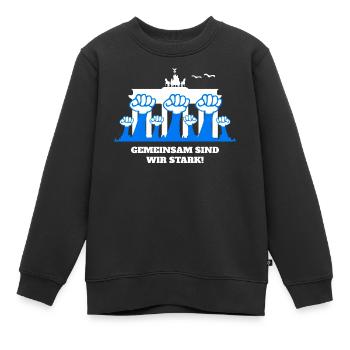 Gemeinsam sind wir Stark - Kinder Premium Organic Sweatshirt - Schwarz - Vorne - AI Model Kid Female (0cm)