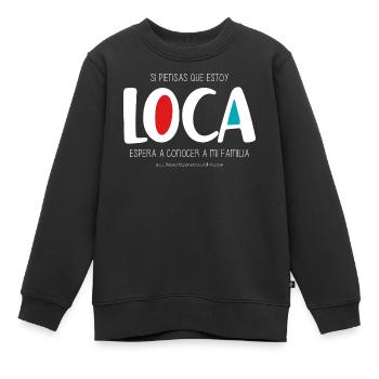 Ich bin verrückt (dunkel) - Kinder Premium Organic Sweatshirt - Schwarz - Vorne - AI Model Kid Female (0cm)