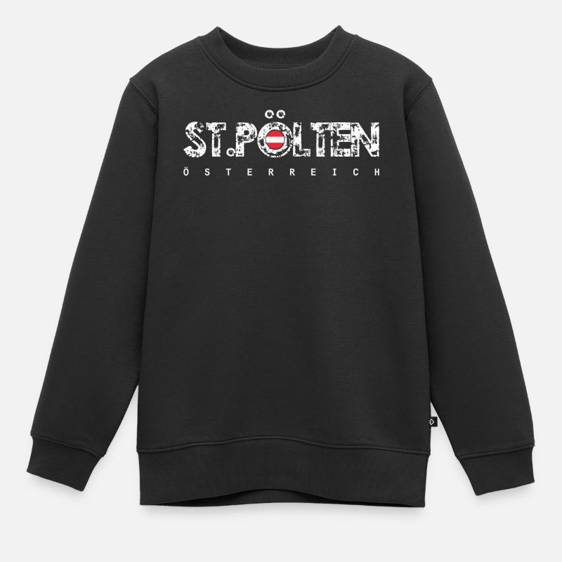 Distressed Text with Flag Orb - Kids Premium Organic Sweatshirt - black