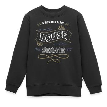 statement abort greg abbott barber hair girl women - Kinder Premium Organic Sweatshirt - Schwarz - Vorne - AI Model Kid Female (0cm)