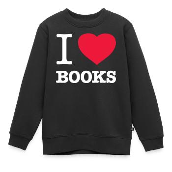 J’AIME LES LIVRES Livres de lecture - Sweat Premium enfant bio - noir - Devant - AI Model Kid Female (0cm)