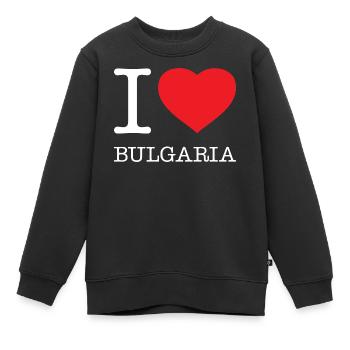 J’AIME LA BULGARIE Bulgarie - Sweat Premium enfant bio - noir - Devant - AI Model Kid Female (0cm)