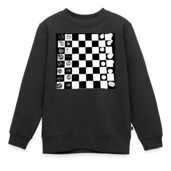 Schach, Schachbrett, Schachspiel - Kinder Premium Organic Sweatshirt - Schwarz - Vorne - AI Model Kid Female (0cm)