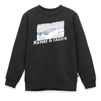 Nature is calling Winter - Kinder Premium Organic Sweatshirt - Schwarz - Vorne - AI Model Kid Female (0cm)