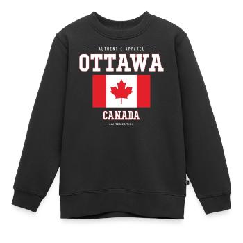 Ottawa - Sweat Premium enfant bio - noir - Devant - AI Model Kid Female (0cm)