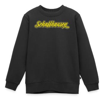 Schaffhausen Script Schriftzug - Kinder Premium Organic Sweatshirt - Schwarz - Vorne - AI Model Kid Female (0cm)