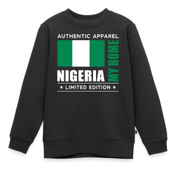 Nigéria - Sweat Premium enfant bio - noir - Devant - AI Model Kid Female (0cm)