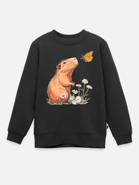 Capybara Schmetterling - Kinder Premium Organic Sweatshirt - Schwarz