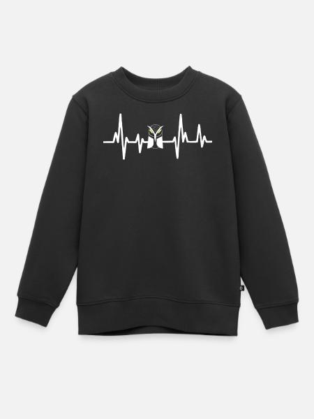 Battement de cœur des hiboux - Sweat Premium enfant bio - noir