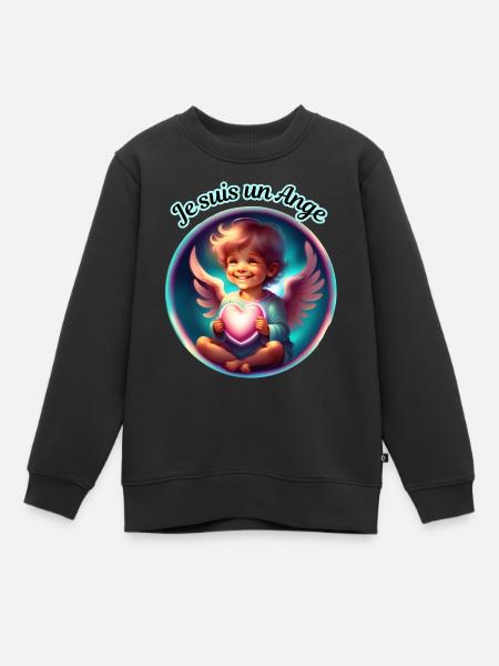 Ich bin ein Engel - Kinder Premium Organic Sweatshirt - Schwarz
