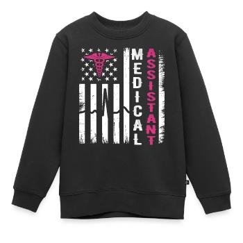 Medical Assistant American Flag Medical Assistant - Sweat Premium enfant bio - noir - Devant - AI Model Kid Female (0cm)