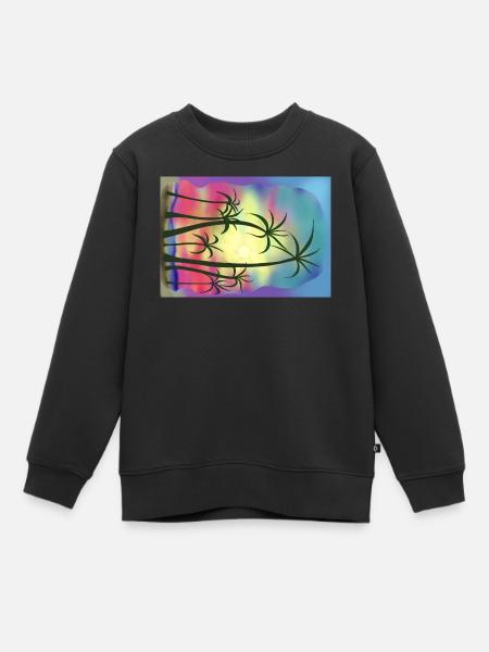 Palmen - Kinder Premium Organic Sweatshirt - Schwarz