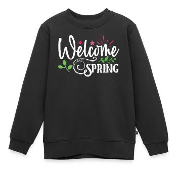 Bienvenue au printemps - Sweat Premium enfant bio - noir - Devant - AI Model Kid Female (0cm)