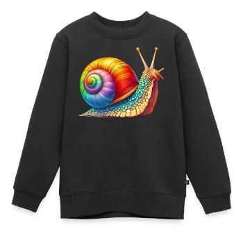 Schnecke - Kinder Premium Organic Sweatshirt - Schwarz - Vorne - AI Model Kid Female (0cm)