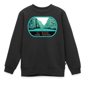 Vue panoramique d'El Nido ile de Palawan - Sweat Premium enfant bio - noir - Devant - AI Model Kid Female (0cm)