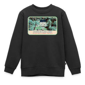 Illustration Château-Gaillard, Loire-Tal - Kinder Premium Organic Sweatshirt - Schwarz - Vorne - AI Model Kid Female (0cm)