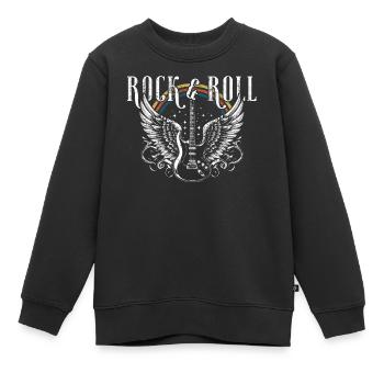 Rock & Roll Guitar - Kinder Premium Organic Sweatshirt - Schwarz - Vorne - AI Model Kid Female (0cm)