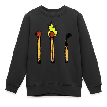 Match Burning Fire - Kids Premium Organic Sweatshirt - black - Front - AI Model Kid Female (0cm)