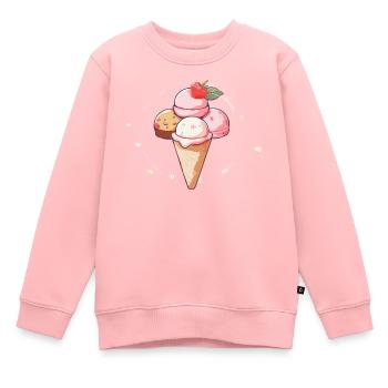 Crème glacée - Sweat Premium enfant bio - rose - Devant - AI Model Kid Female (0cm)