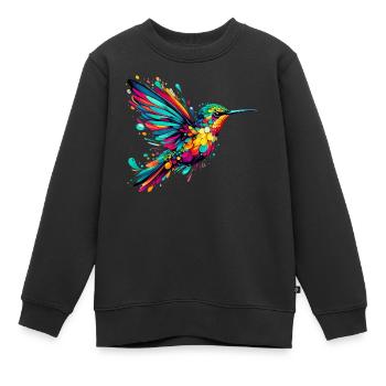 Kolibri - Kinder Premium Organic Sweatshirt - Schwarz - Vorne - AI Model Kid Female (0cm)