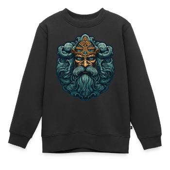 Legendärer Wikingerkrieger: Ein episches Projekt - Kinder Premium Organic Sweatshirt - Schwarz - Vorne - AI Model Kid Female (0cm)